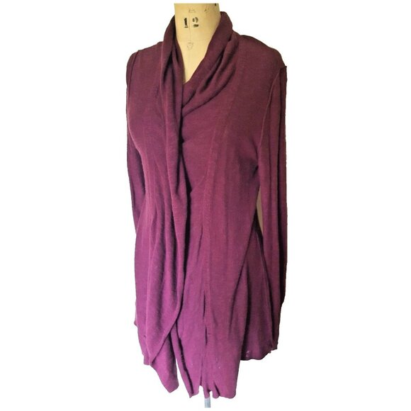 Free People cardigan sweater duster violet cotton blend  sz. M - Picture 4 of 10
